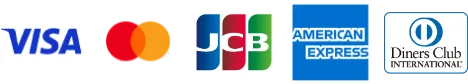 Visa、Mastercard、JCB、American Express、Diners Club